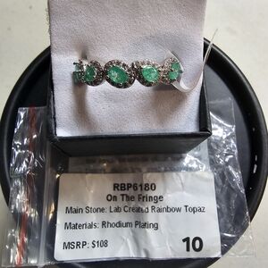 Bomb Party - On The Fringe (Size 10) Rainbow Topaz On Rhodium Ring